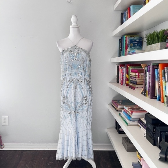 Aidan Mattox off the shoulder mermaid beaded dress size 10 - Picture 1 of 16